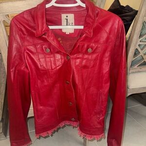 Women's Red Leather Jacket